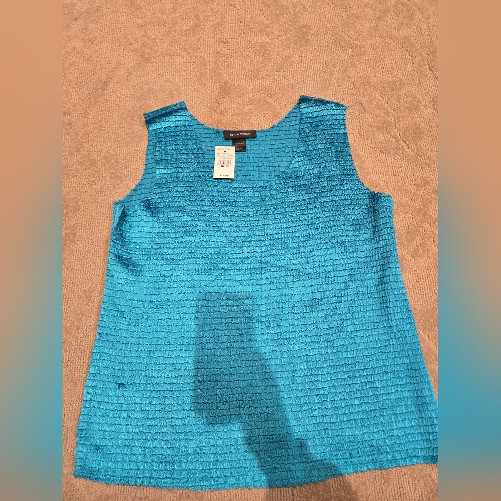 Ashley Stewart Turquoise Textured Top